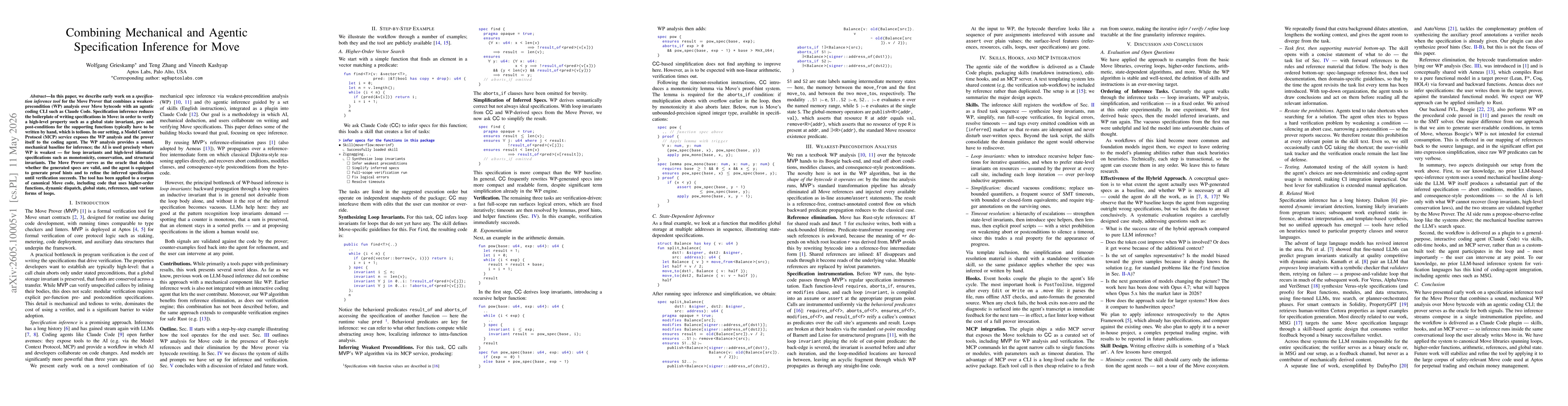 Thumbnail for Combining Mechanical and Agentic Specification Inference for Move