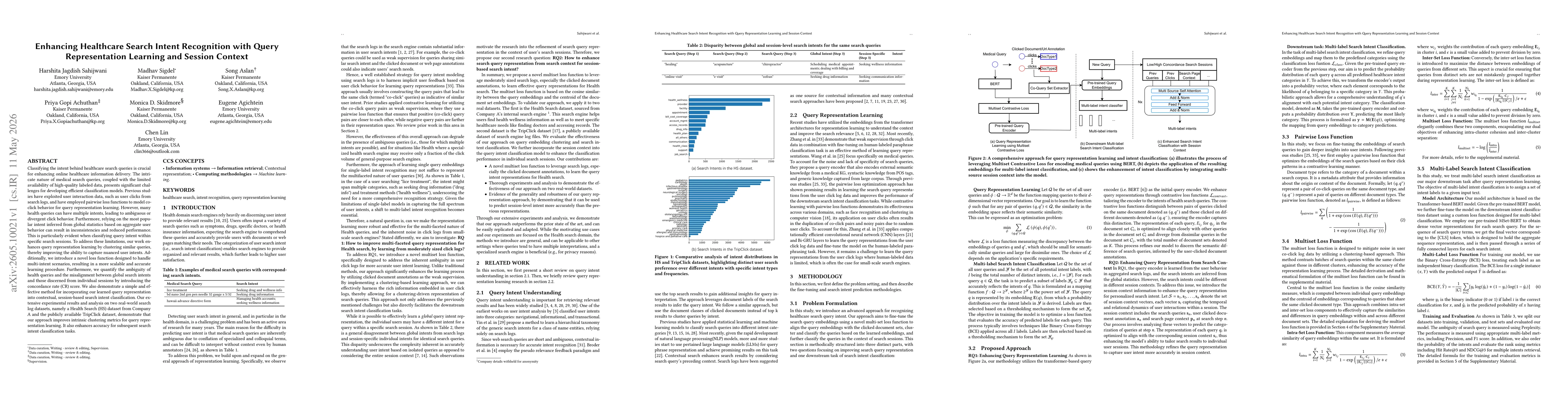 Thumbnail for Enhancing Healthcare Search Intent Recognition with Query Representation Learning and Session Context