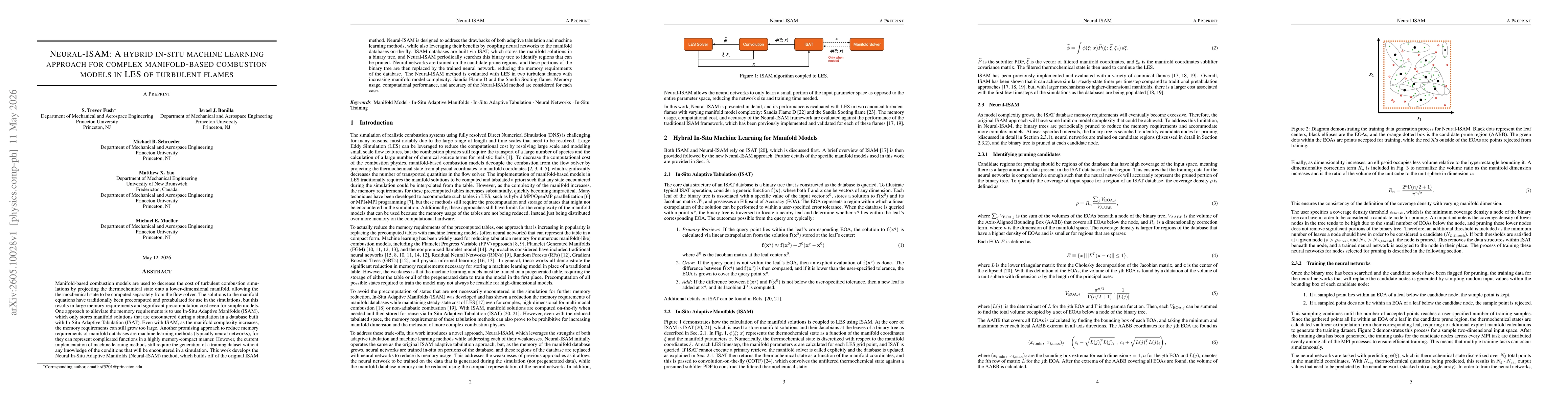 Thumbnail for Neural-ISAM: A hybrid in-situ machine learning approach for complex manifold-based combustion models in LES of turbulent flames