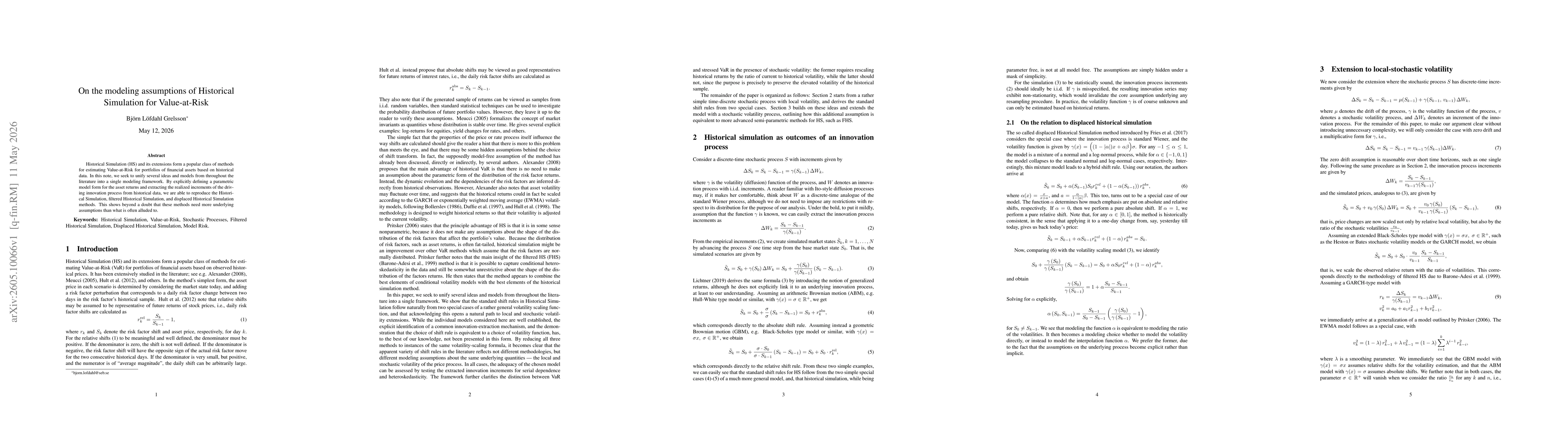 Thumbnail for On the modeling assumptions of Historical Simulation for Value-at-Risk