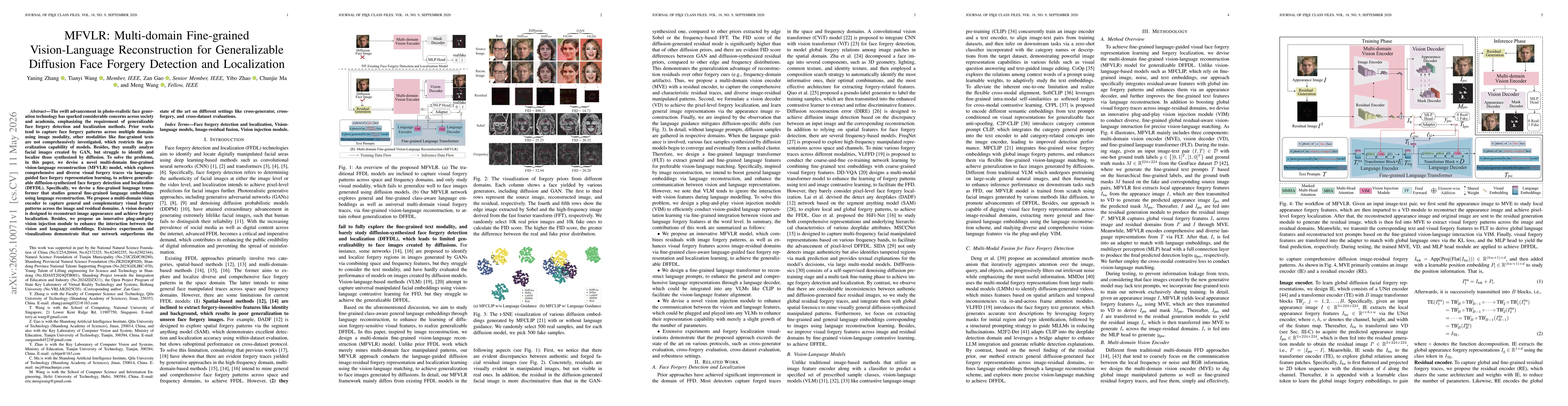 Thumbnail for MFVLR: Multi-domain Fine-grained Vision-Language Reconstruction for Generalizable Diffusion Face Forgery Detection and Localization