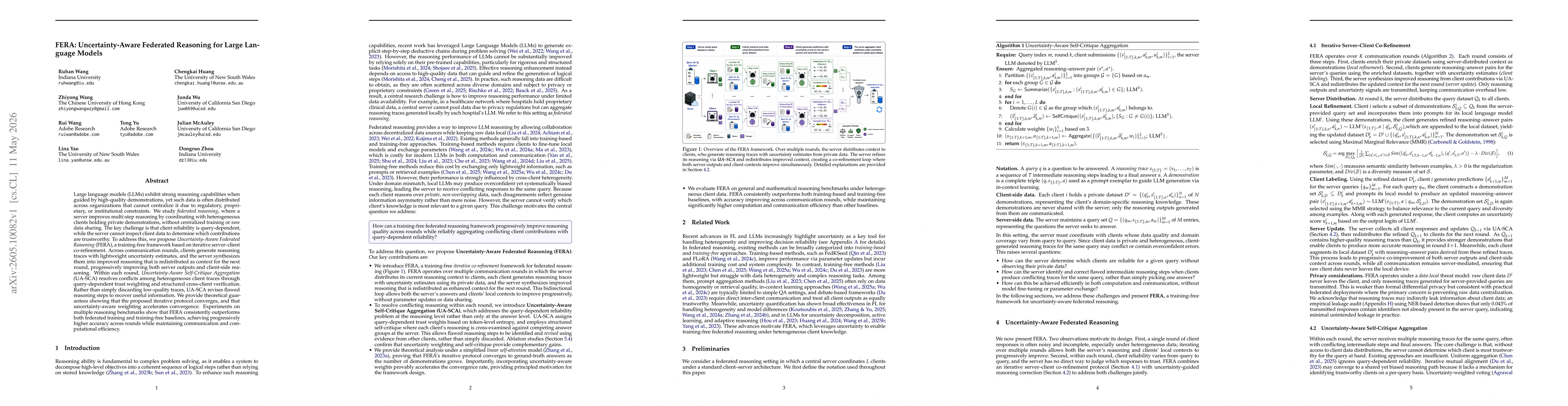 Thumbnail for FERA: Uncertainty-Aware Federated Reasoning for Large Language Models