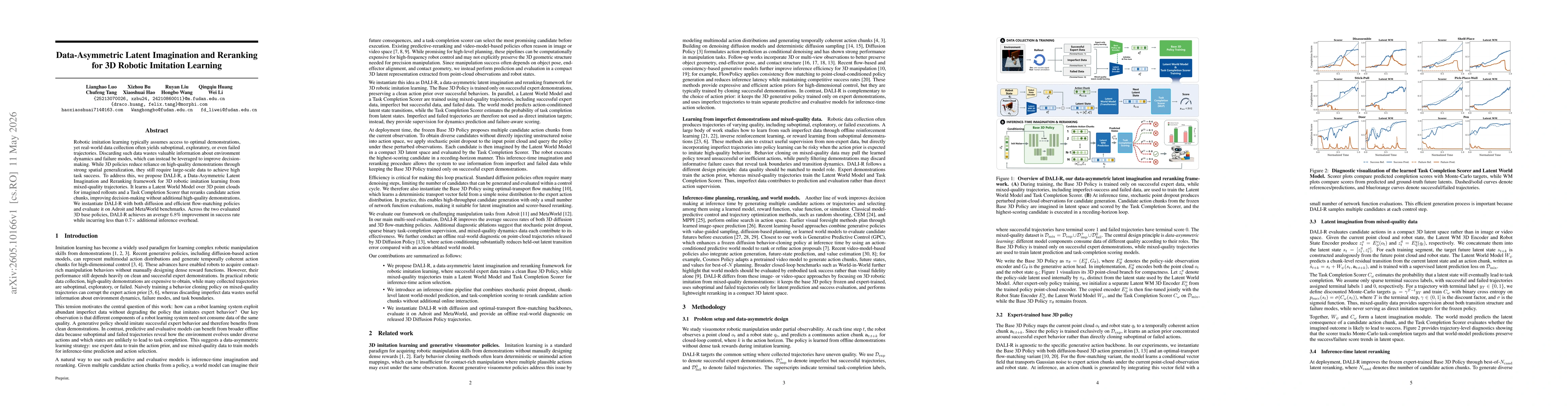 Thumbnail for Data-Asymmetric Latent Imagination and Reranking for 3D Robotic Imitation Learning