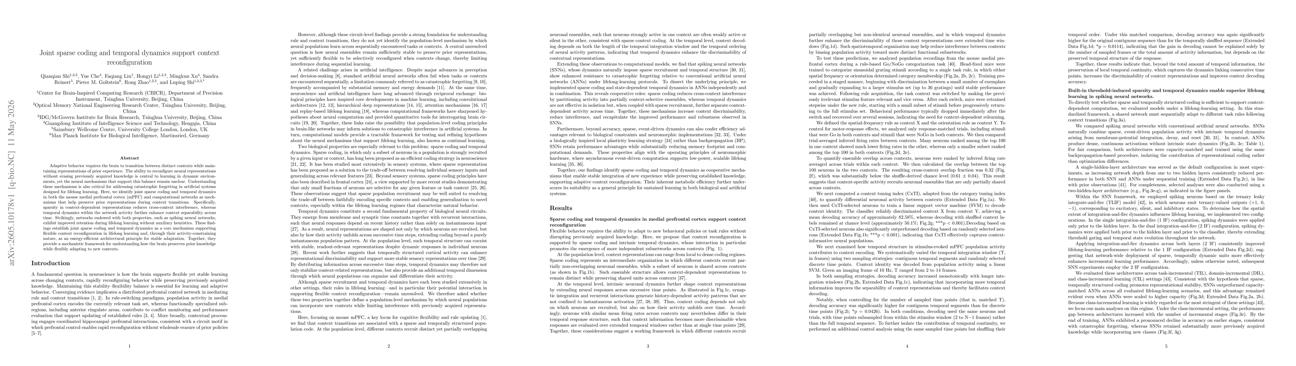 Thumbnail for Joint sparse coding and temporal dynamics support context reconfiguration