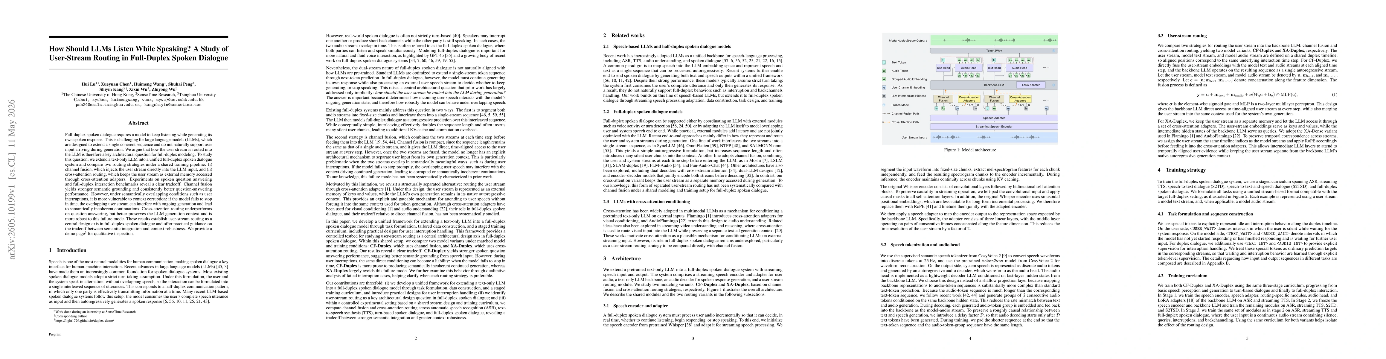 Thumbnail for How Should LLMs Listen While Speaking? A Study of User-Stream Routing in Full-Duplex Spoken Dialogue