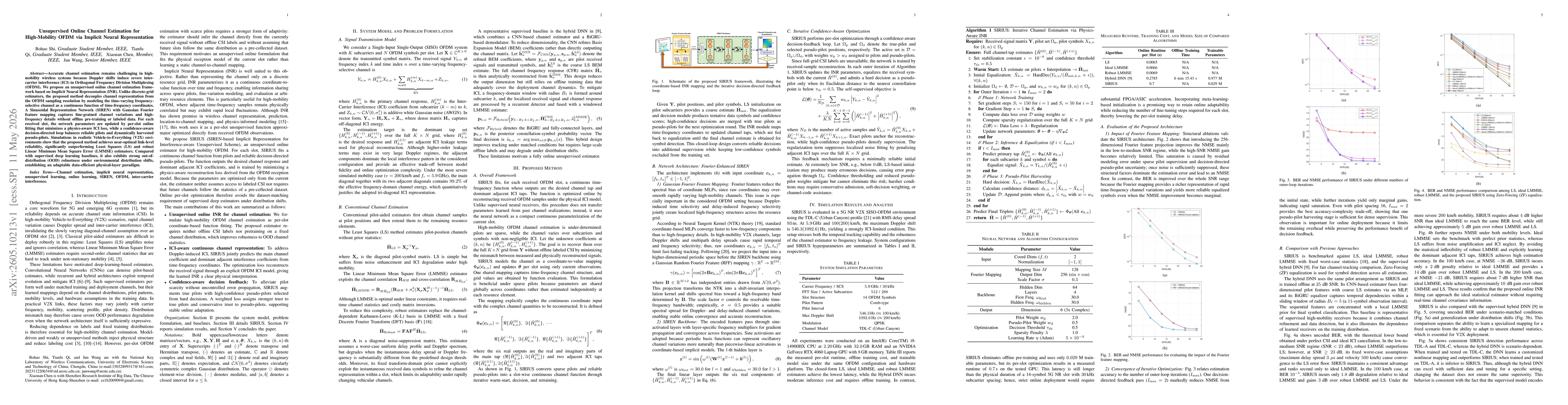 Thumbnail for Unsupervised Online Channel Estimation for High-Mobility OFDM via Implicit Neural Representation