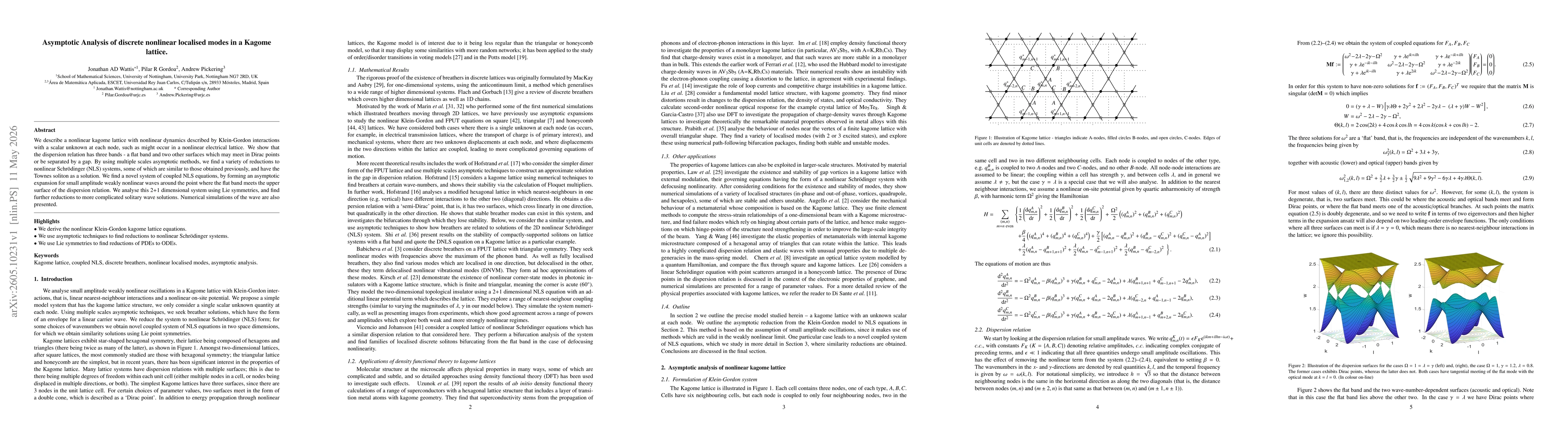 Thumbnail for Asymptotic Analysis of discrete nonlinear localised modes in a Kagome lattice