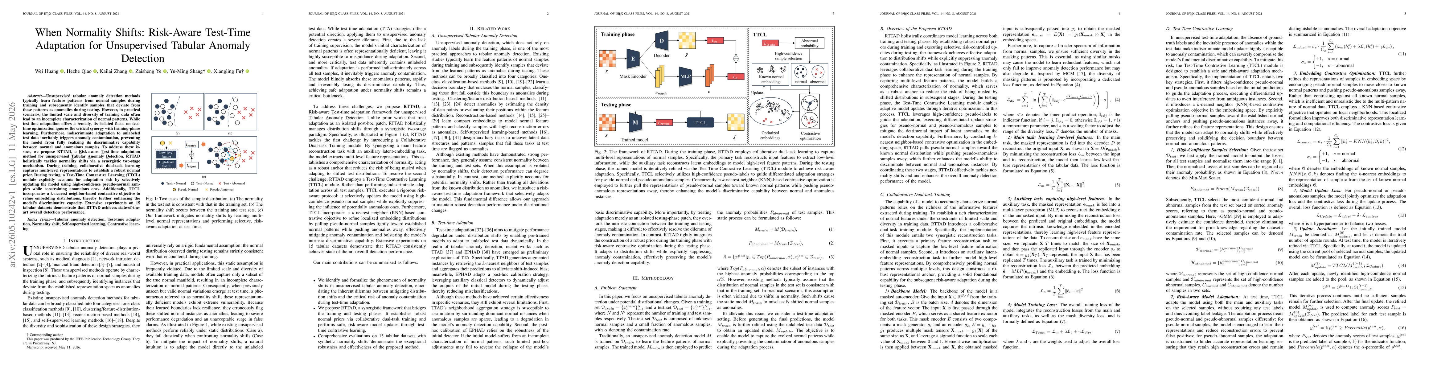 Thumbnail for When Normality Shifts: Risk-Aware Test-Time Adaptation for Unsupervised Tabular Anomaly Detection