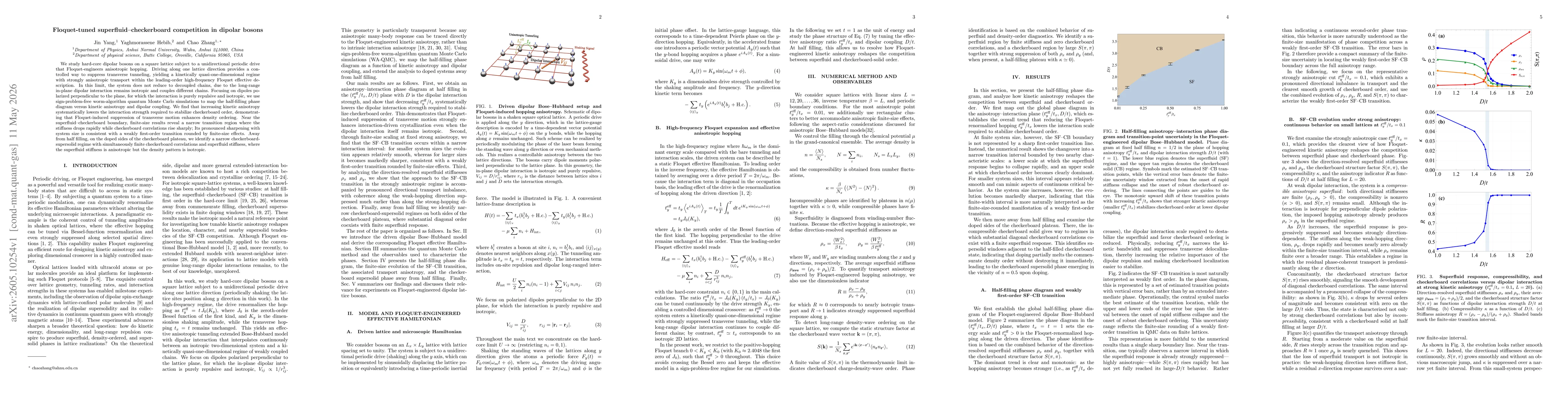 Thumbnail for Floquet-tuned superfluid-checkerboard competition in dipolar bosons