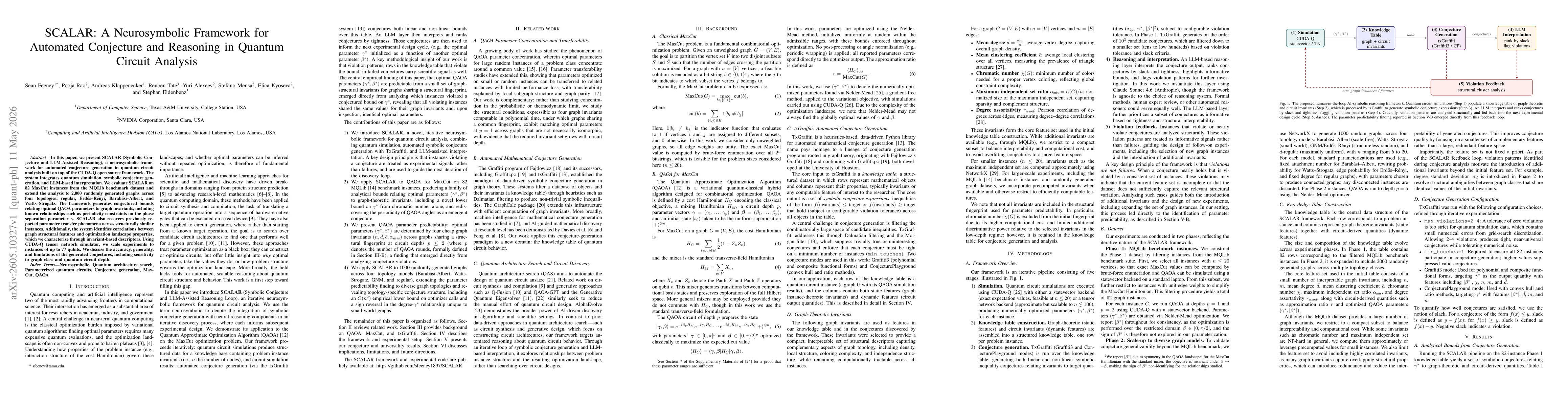Thumbnail for SCALAR: A Neurosymbolic Framework for Automated Conjecture and Reasoning in Quantum Circuit Analysis