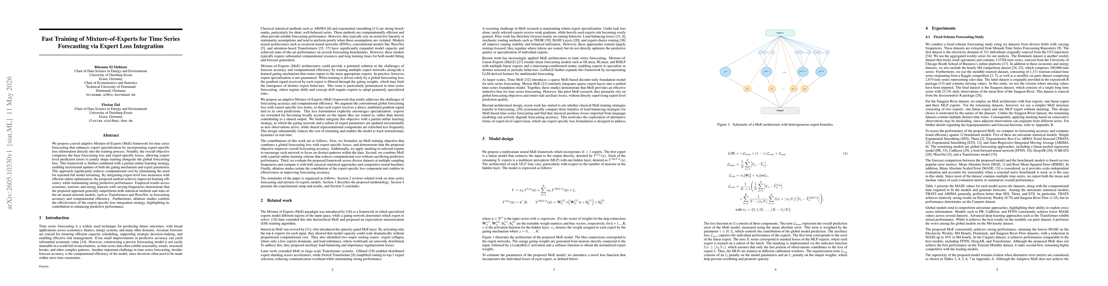 Thumbnail for Fast Training of Mixture-of-Experts for Time Series Forecasting via Expert Loss Integration