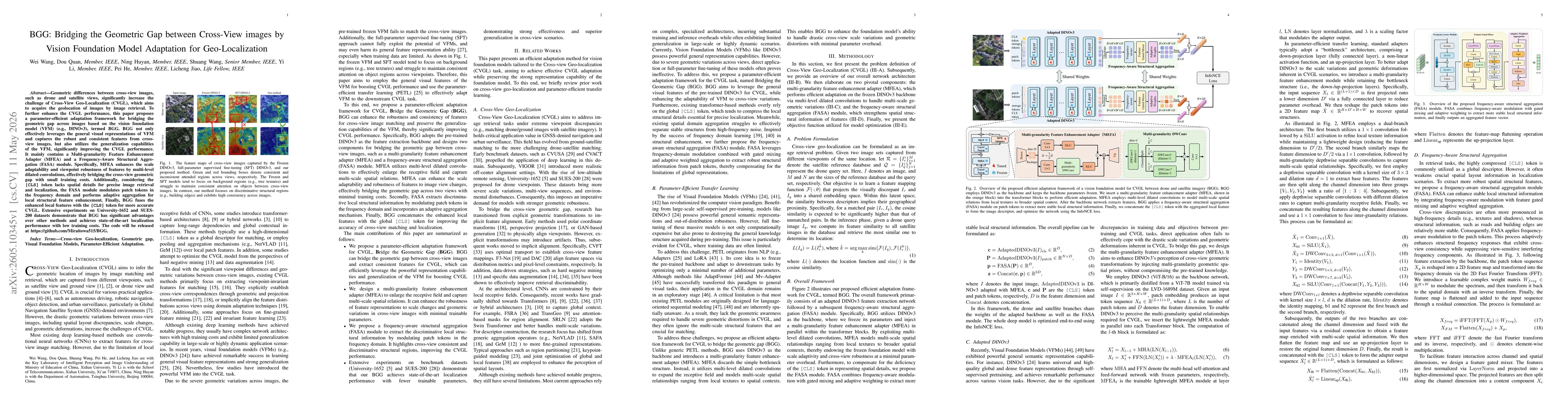 Thumbnail for BGG: Bridging the Geometric Gap between Cross-View images by Vision Foundation Model Adaptation for Geo-Localization