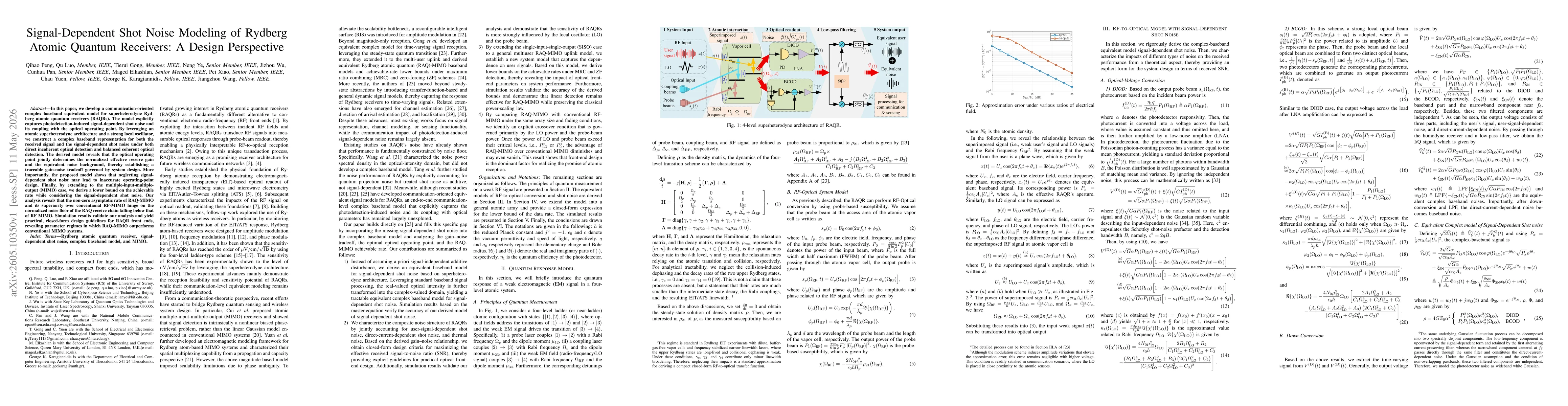 Thumbnail for Signal-Dependent Shot Noise Modeling of Rydberg Atomic Quantum Receivers: A Design Perspective