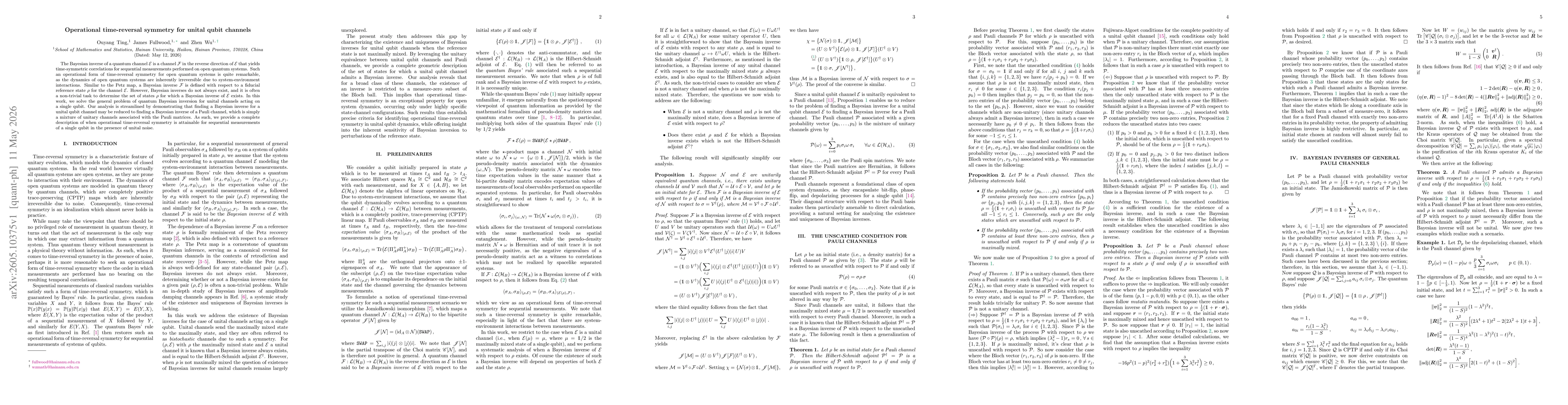 Thumbnail for Operational time-reversal symmetry for unital qubit channels