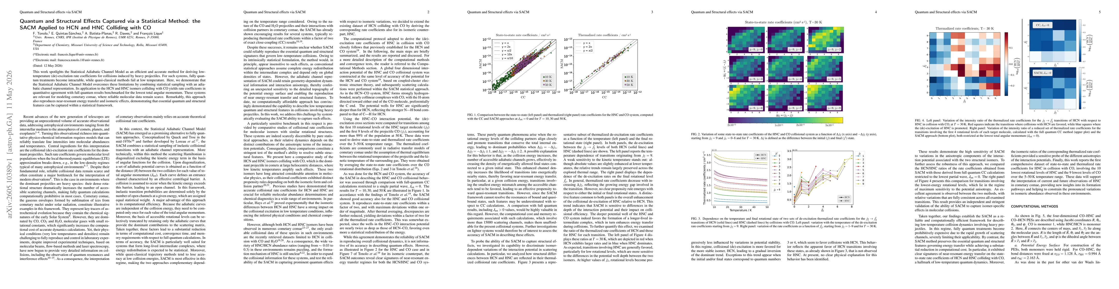 Thumbnail for Quantum and Structural Effects Captured via a Statistical Method: the SACM Applied to HCN and HNC Colliding with CO
