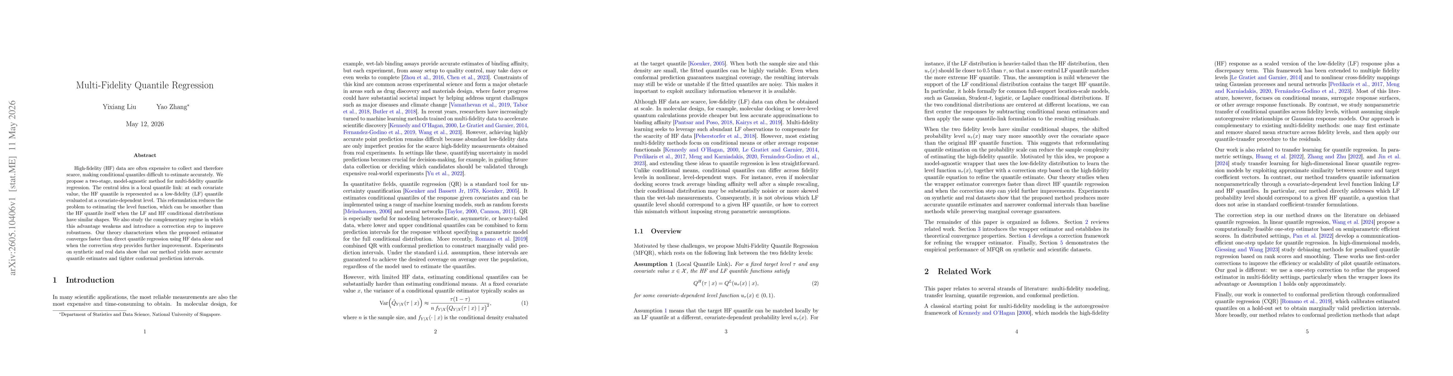 Thumbnail for Multi-Fidelity Quantile Regression