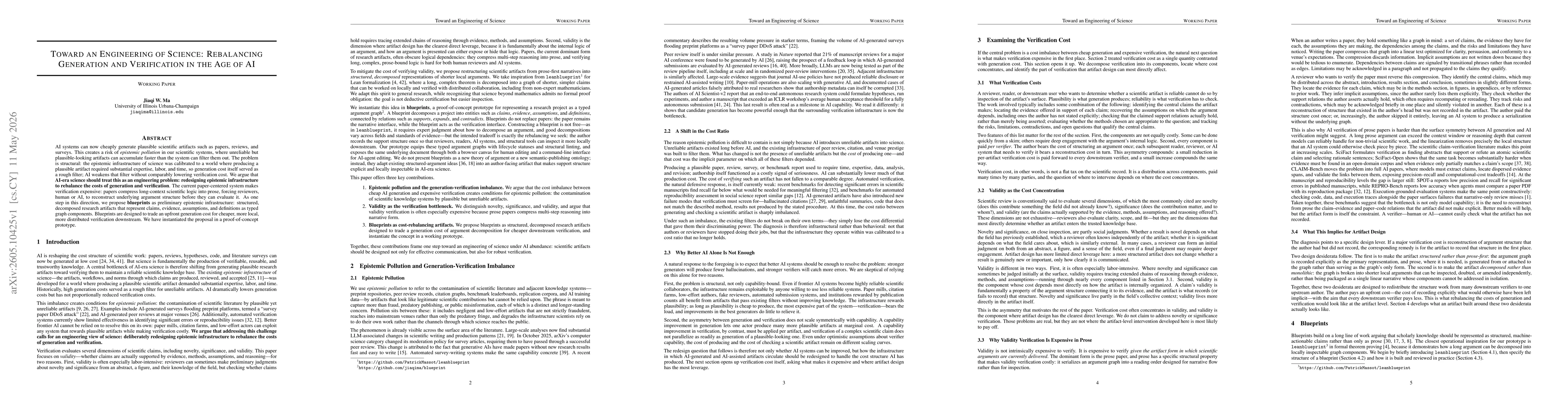 Thumbnail for Toward an Engineering of Science: Rebalancing Generation and Verification in the Age of AI