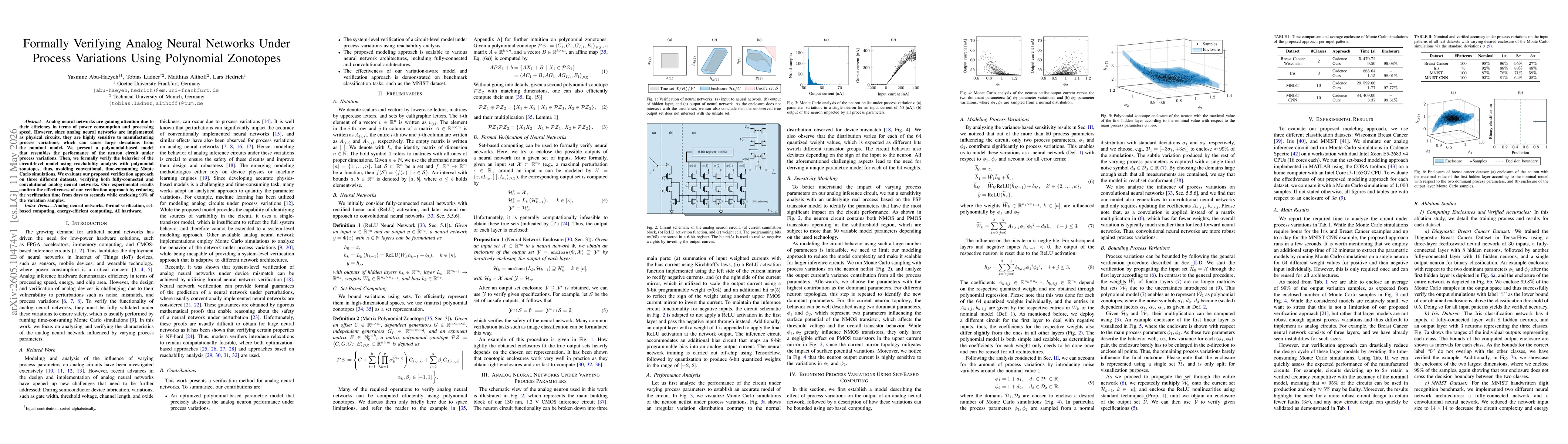 Thumbnail for Formally Verifying Analog Neural Networks Under Process Variations Using Polynomial Zonotopes