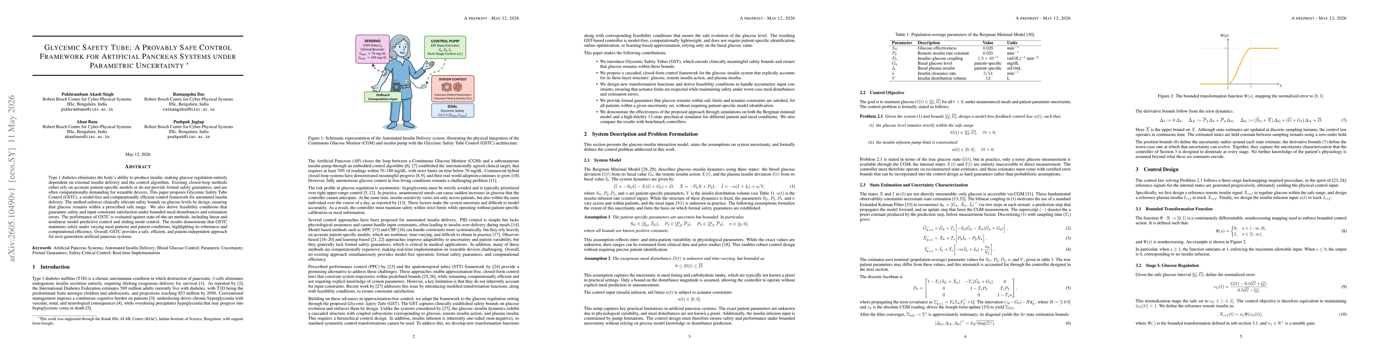 Thumbnail for Glycemic Safety Tube: A Provably Safe Control Framework for Artificial Pancreas Systems under Parametric Uncertainty
