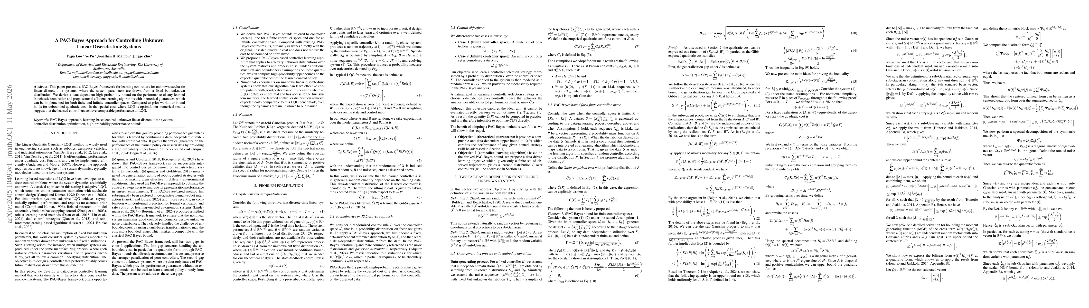 Thumbnail for A PAC-Bayes Approach for Controlling Unknown Linear Discrete-time Systems