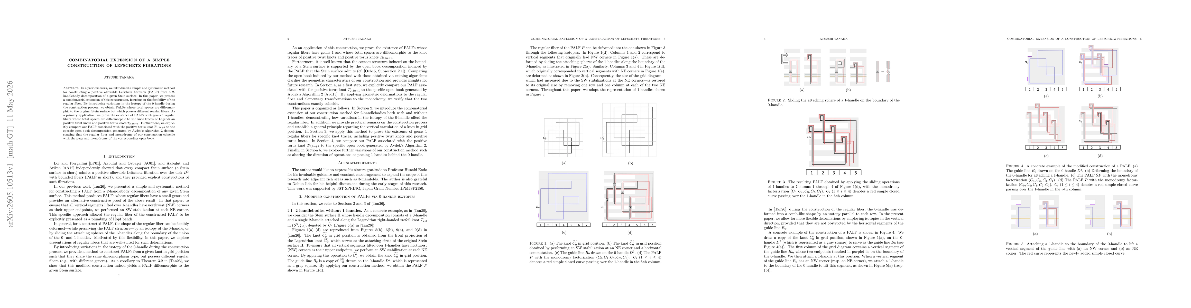 Thumbnail for Combinatorial extension of a simple construction of Lefschetz fibrations