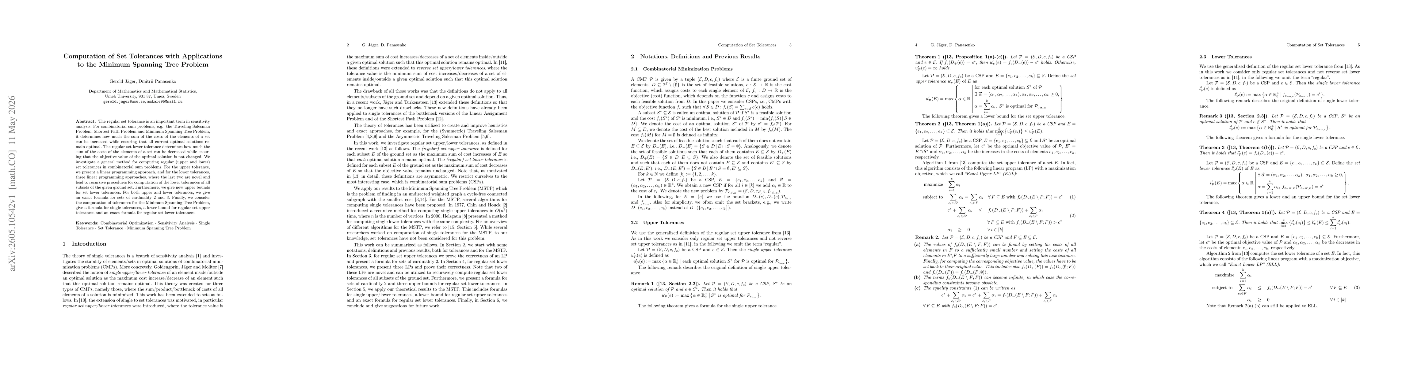 Thumbnail for Computation of Set Tolerances with Applications to the Minimum Spanning Tree Problem