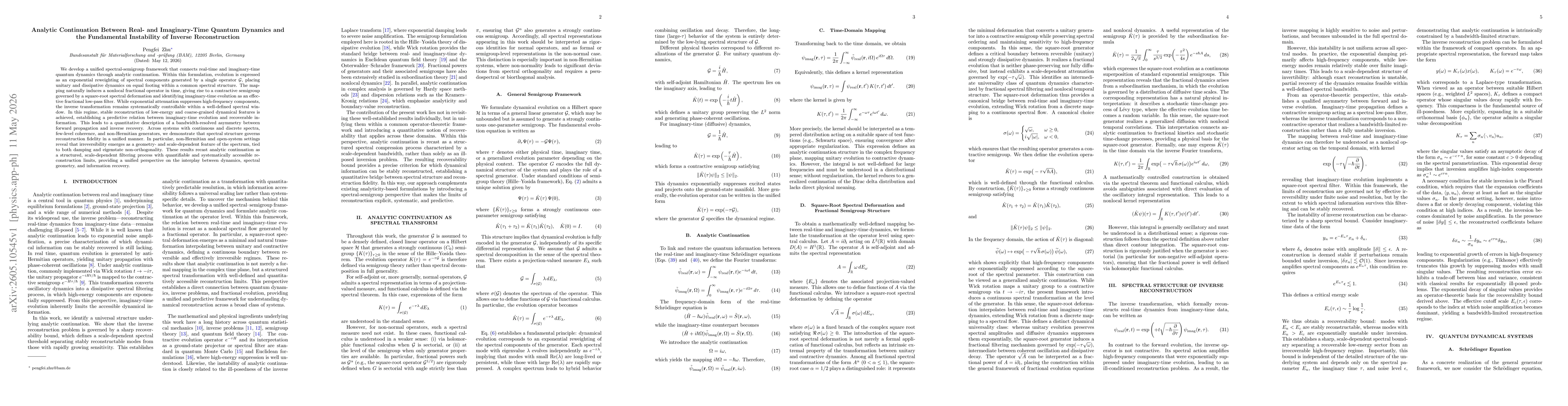 Thumbnail for Analytic Continuation Between Real- and Imaginary-Time Quantum Dynamics and the Fundamental Instability of Inverse Reconstruction