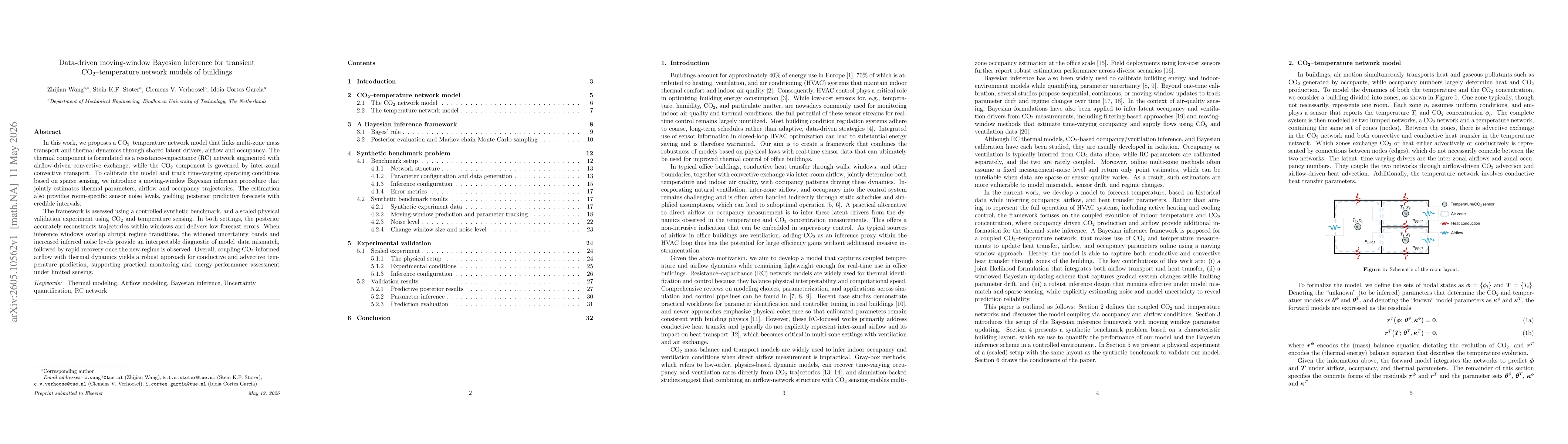 Thumbnail for Data-driven moving-window Bayesian inference for transient CO2-temperature network models of buildings