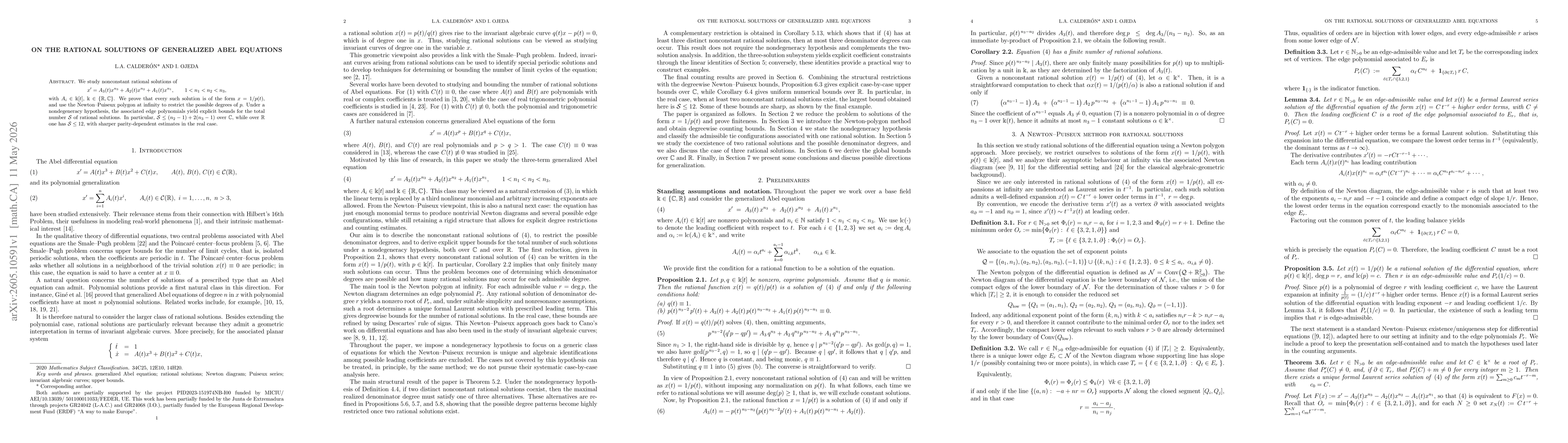 Thumbnail for On the rational solutions of generalized Abel equations
