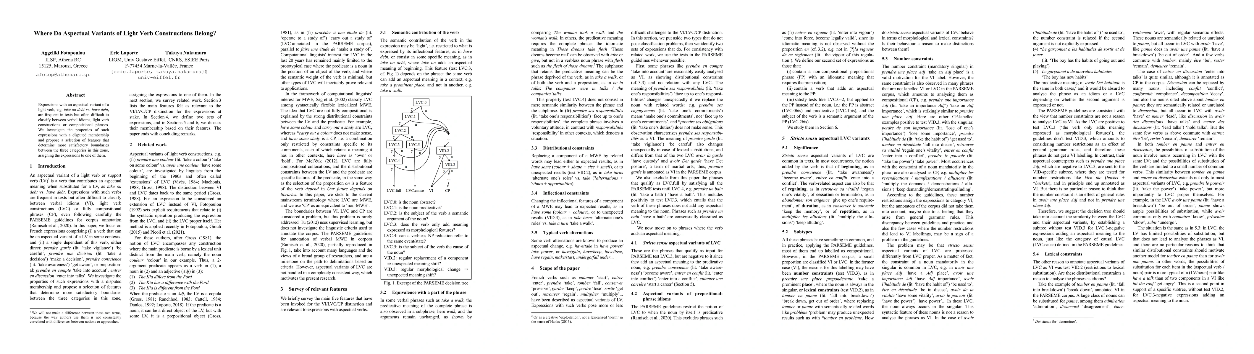 Thumbnail for Where do aspectual variants of light verb constructions belong?
