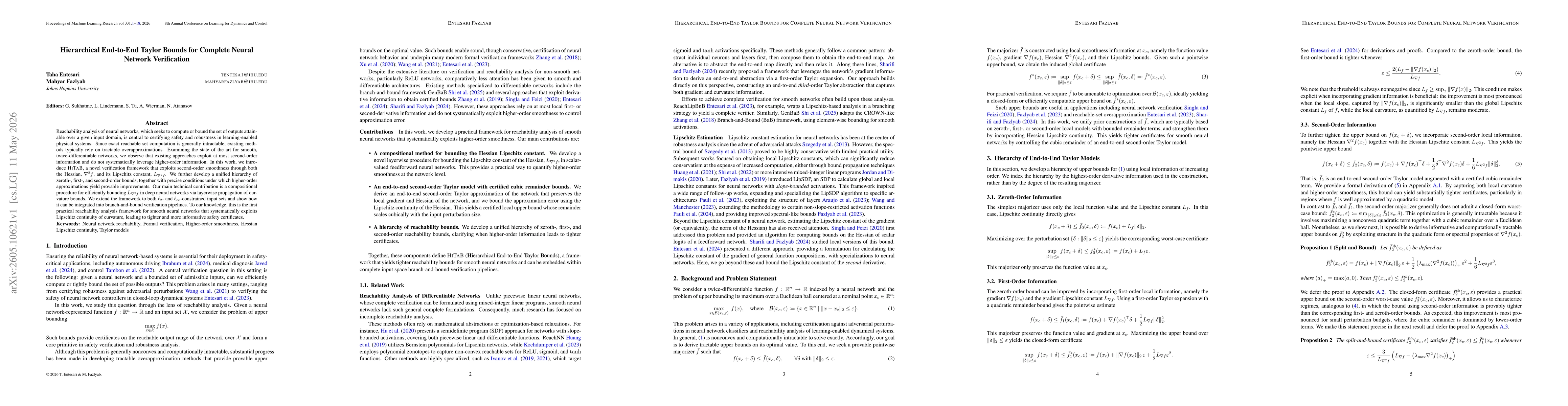 Thumbnail for Hierarchical End-to-End Taylor Bounds for Complete Neural Network Verification