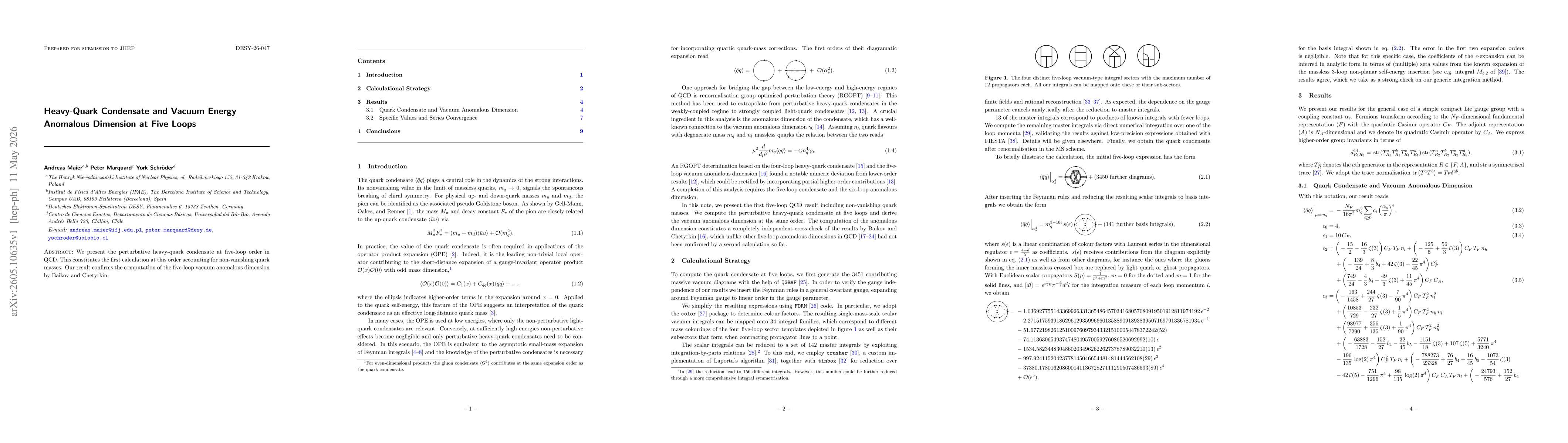 Thumbnail for Heavy-Quark Condensate and Vacuum Energy Anomalous Dimension at Five Loops