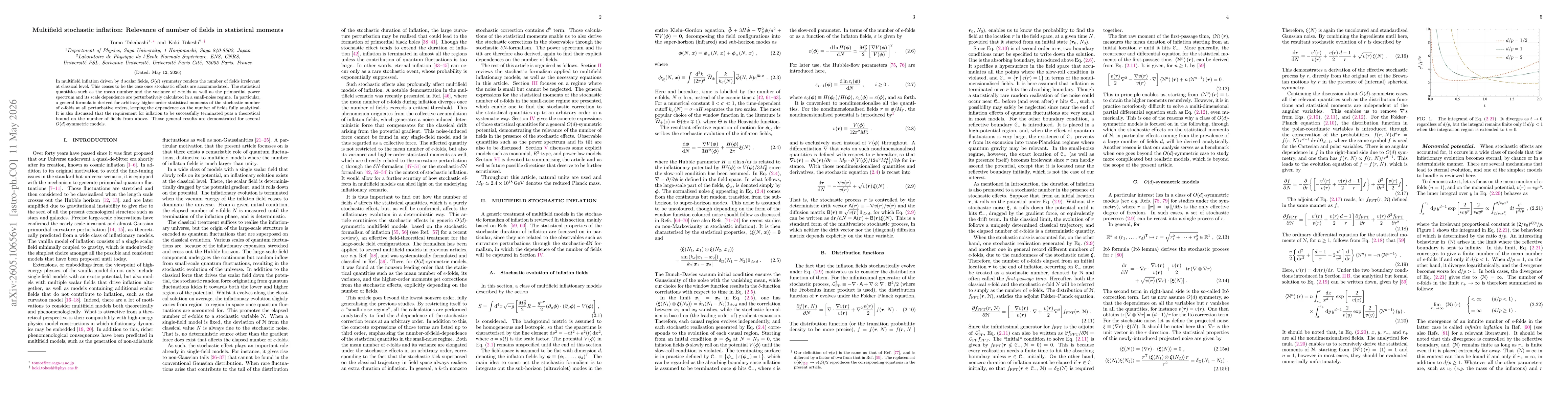 Thumbnail for Multifield stochastic inflation: Relevance of number of fields in statistical moments