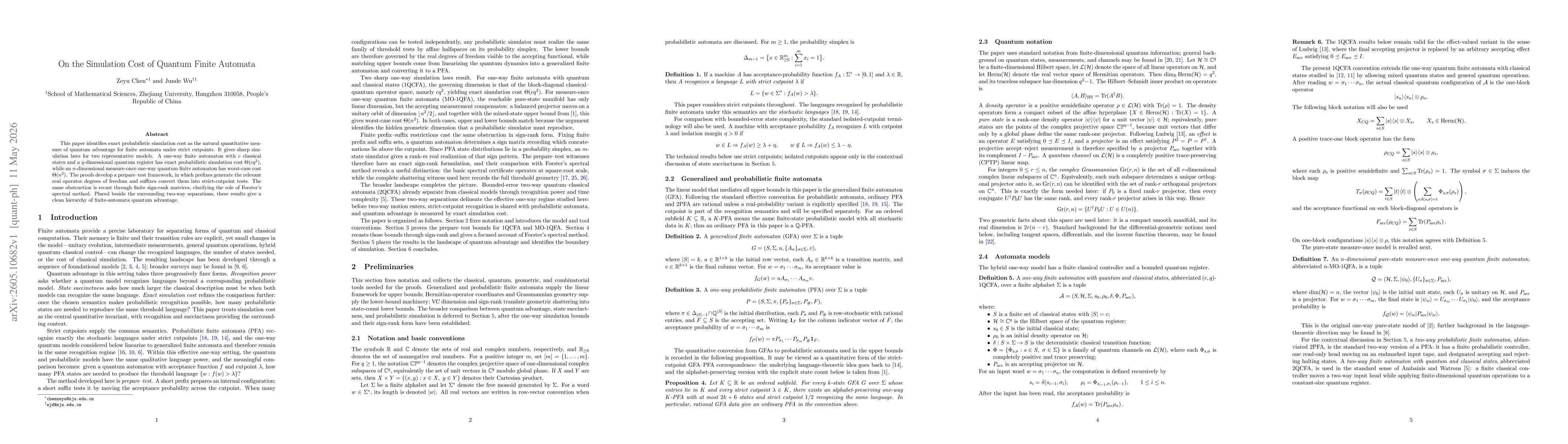 Thumbnail for On the Simulation Cost of Quantum Finite Automata