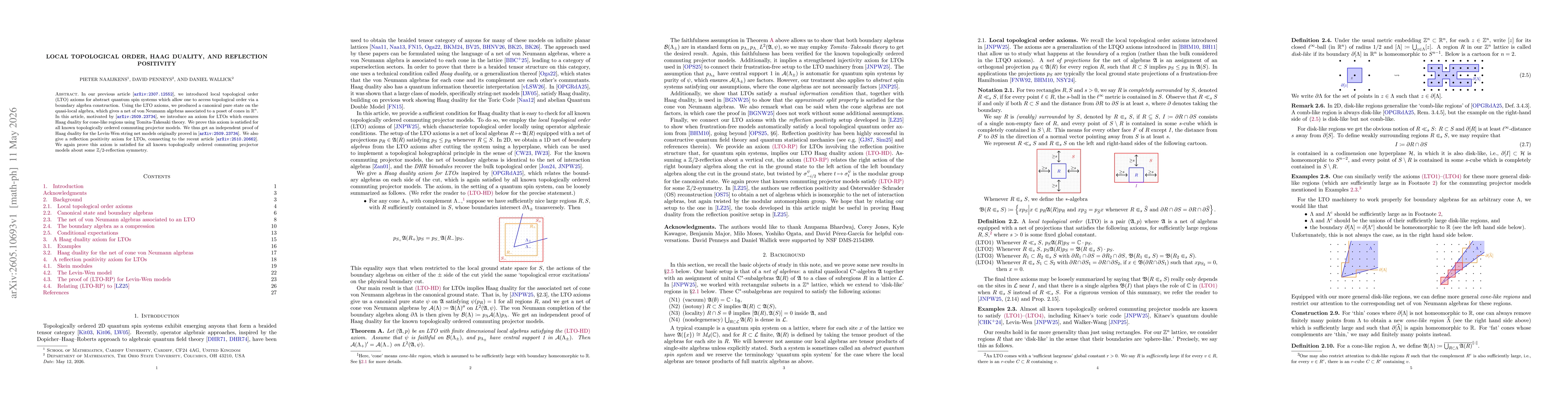 Thumbnail for Local topological order, Haag duality, and reflection positivity