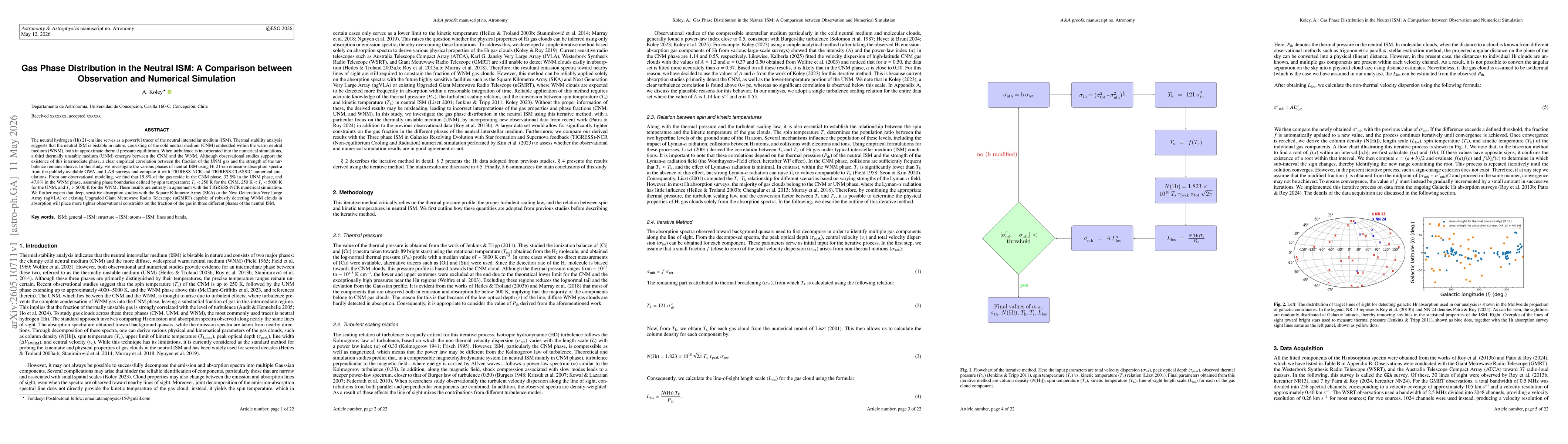 Thumbnail for Gas Phase Distribution in the Neutral ISM: A Comparison between Observation and Numerical Simulation