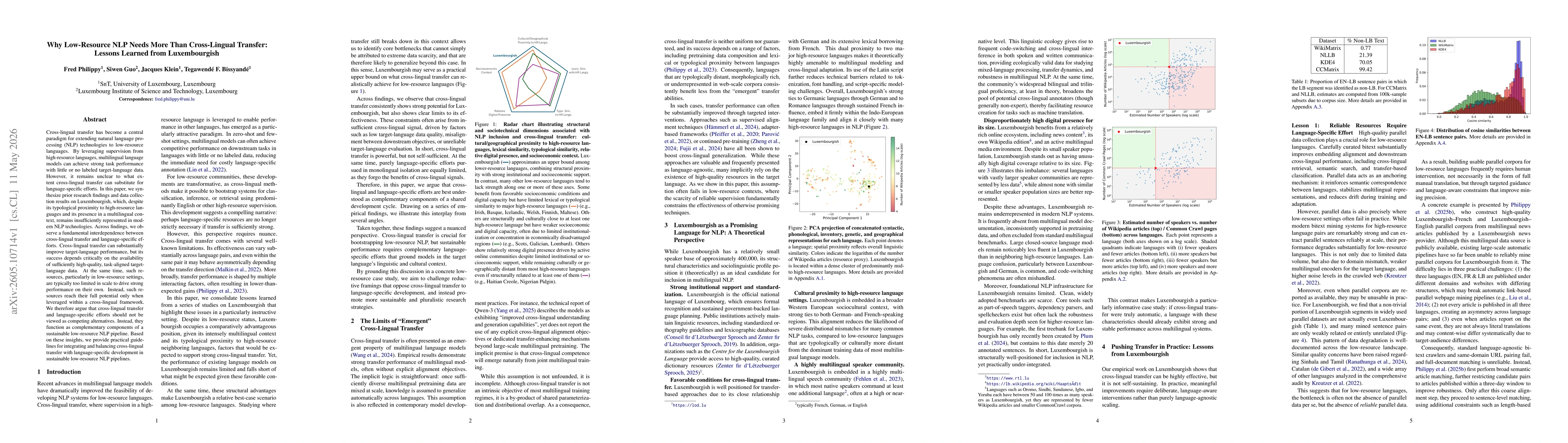 Thumbnail for Why Low-Resource NLP Needs More Than Cross-Lingual Transfer: Lessons Learned from Luxembourgish