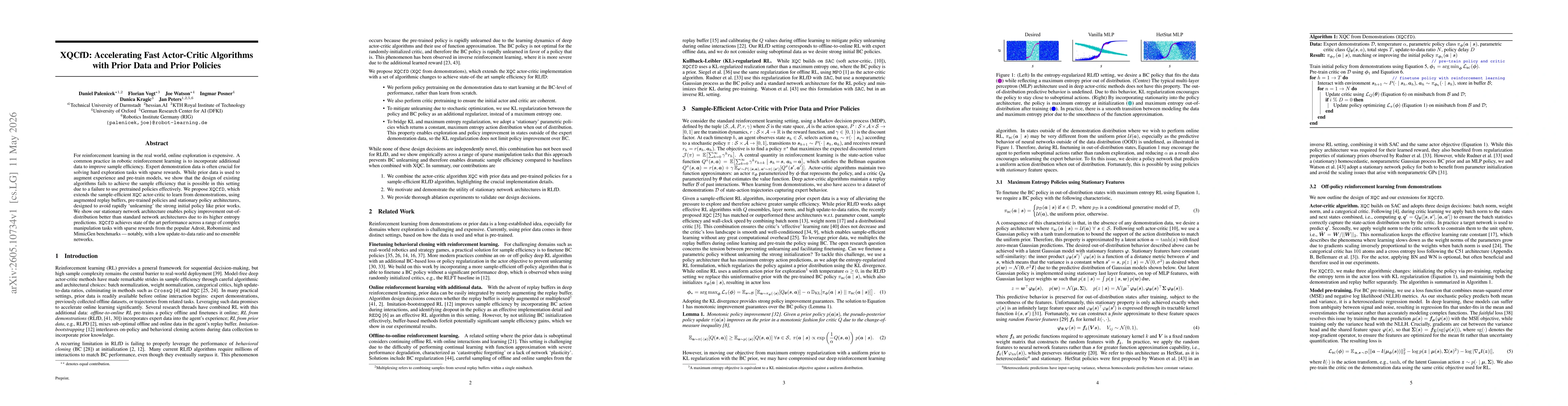 Thumbnail for XQCfD: Accelerating Fast Actor-Critic Algorithms with Prior Data and Prior Policies