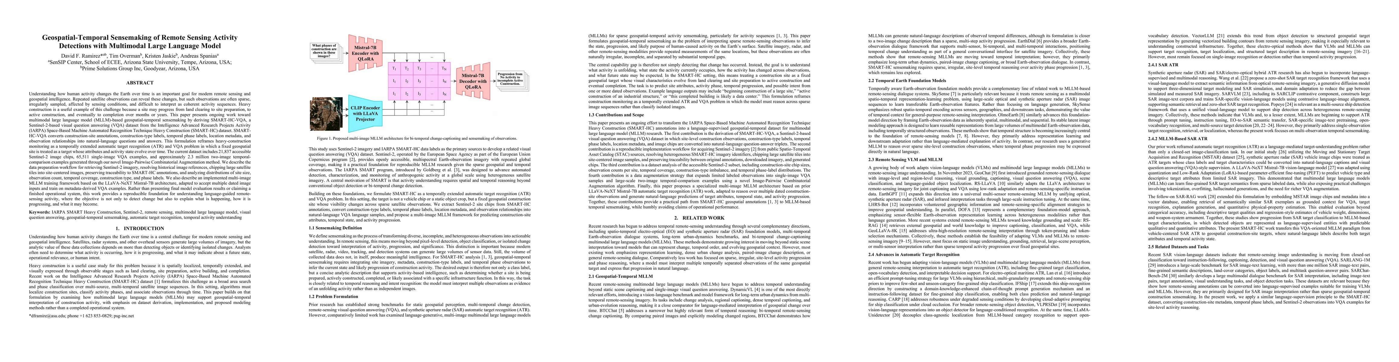 Thumbnail for Geospatial-Temporal Sensemaking of Remote Sensing Activity Detections with Multimodal Large Language Model