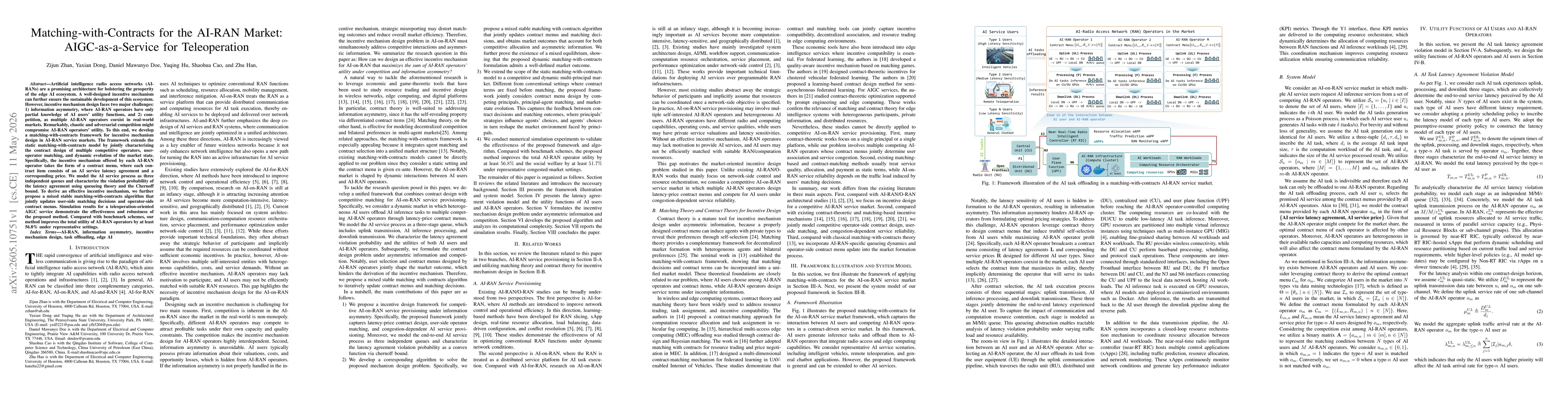 Thumbnail for Matching-with-Contracts for the AI-RAN Market: AIGC-as-a-Service for Teleoperation