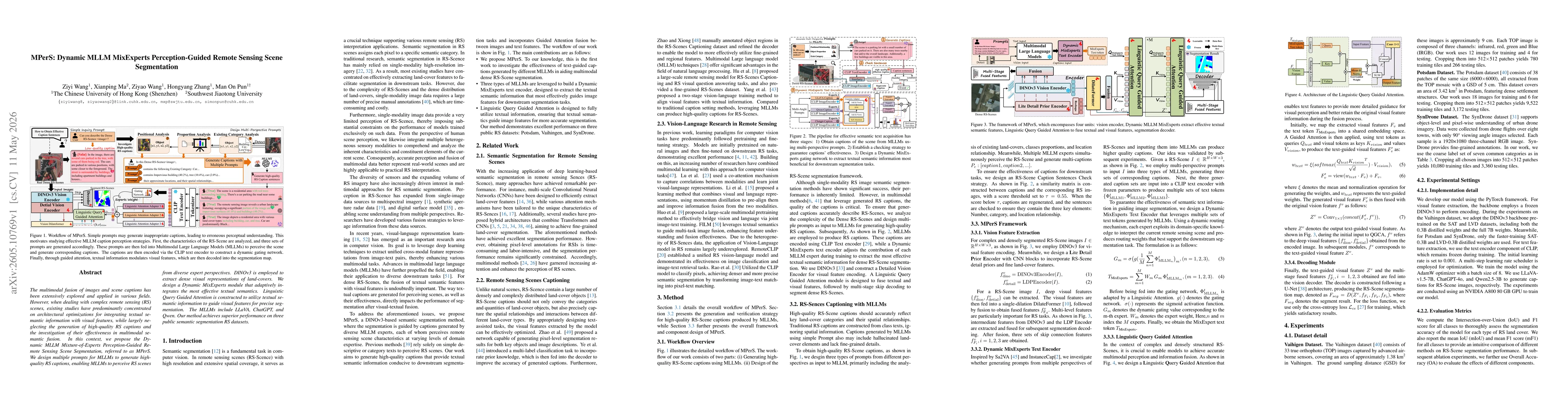 Thumbnail for MPerS: Dynamic MLLM MixExperts Perception-Guided Remote Sensing Scene Segmentation