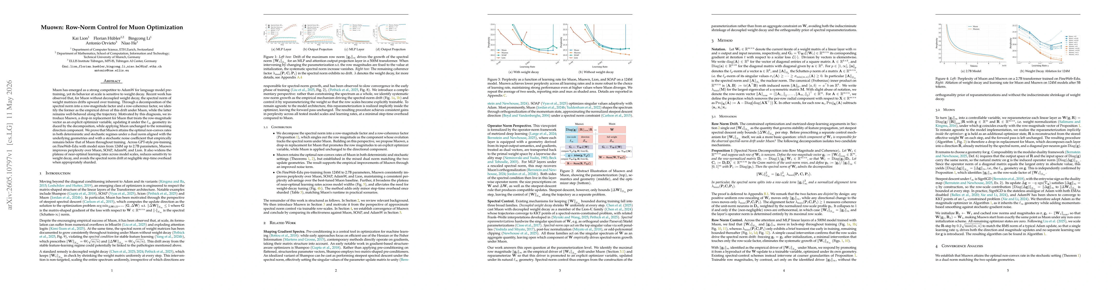 Thumbnail for Muown: Row-Norm Control for Muon Optimization