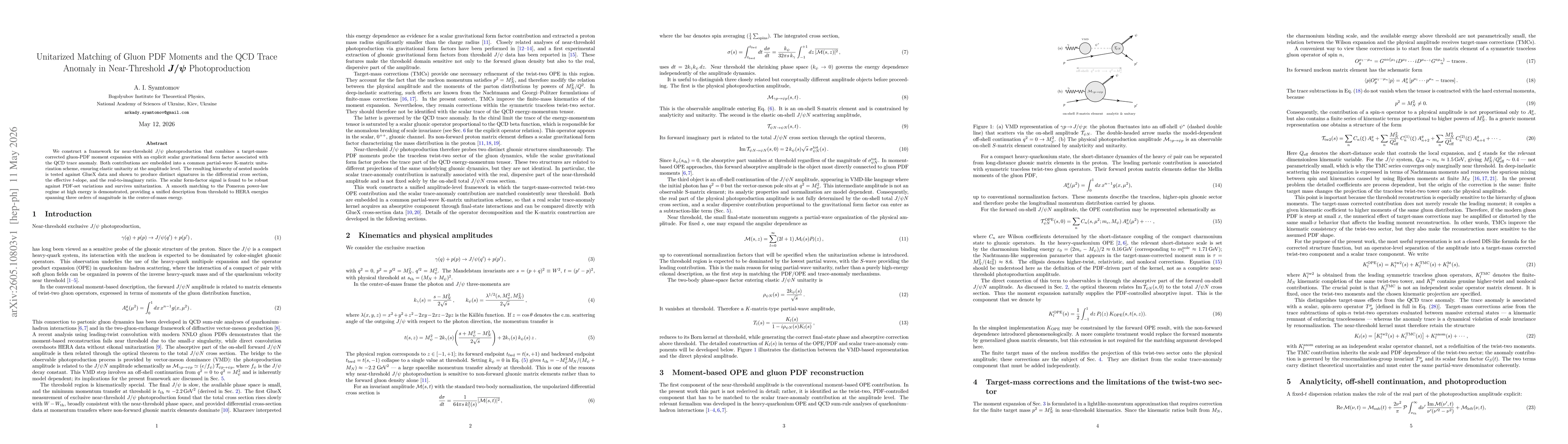 Thumbnail for Unitarized Matching of Gluon PDF Moments and the QCD Trace Anomaly in Near-Threshold $J/ψ$ Photoproduction