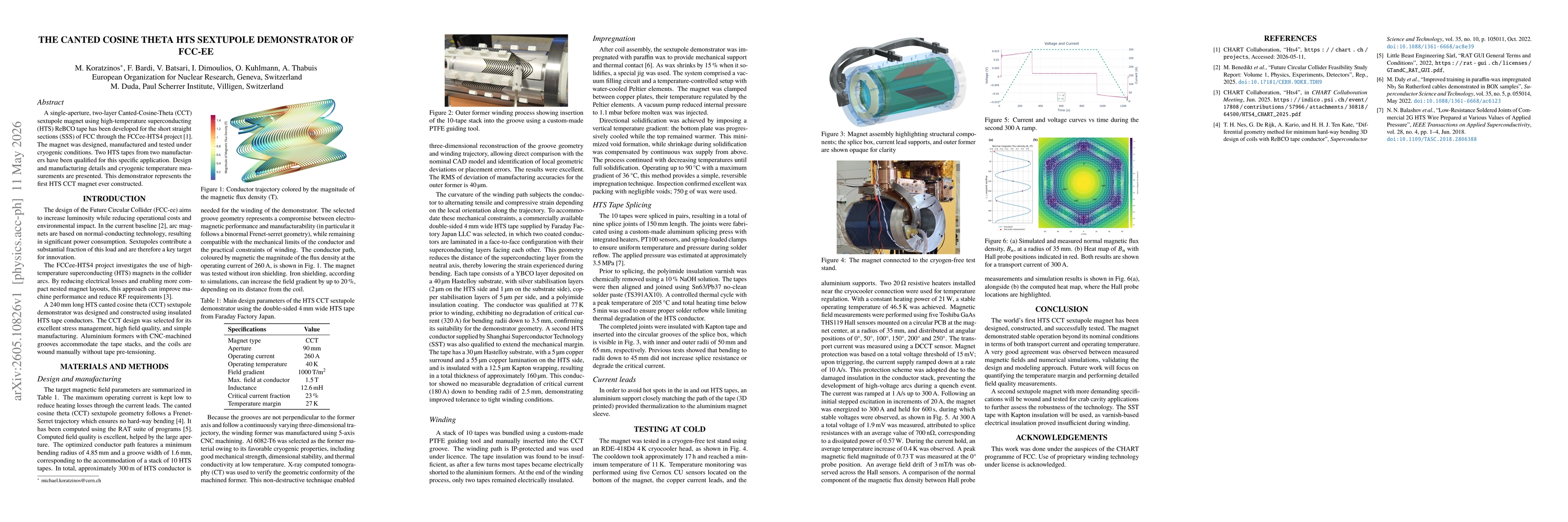 Thumbnail for The Canted Cosine Theta HTS Sextupole Demonstrator for FCC-ee