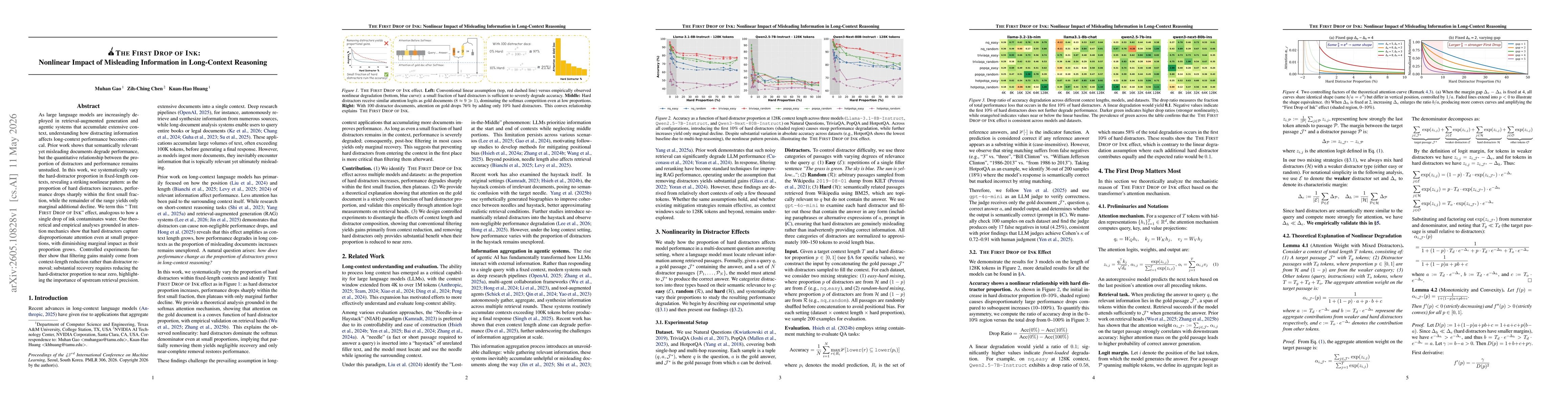 Thumbnail for The First Drop of Ink: Nonlinear Impact of Misleading Information in Long-Context Reasoning
