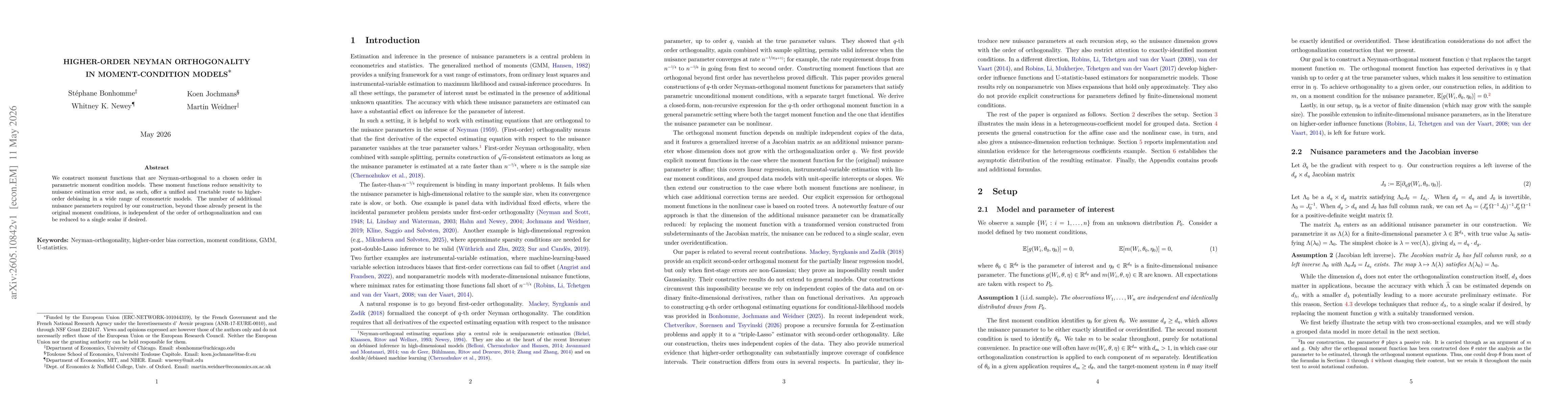 Thumbnail for Higher-Order Neyman Orthogonality in Moment-Condition Models