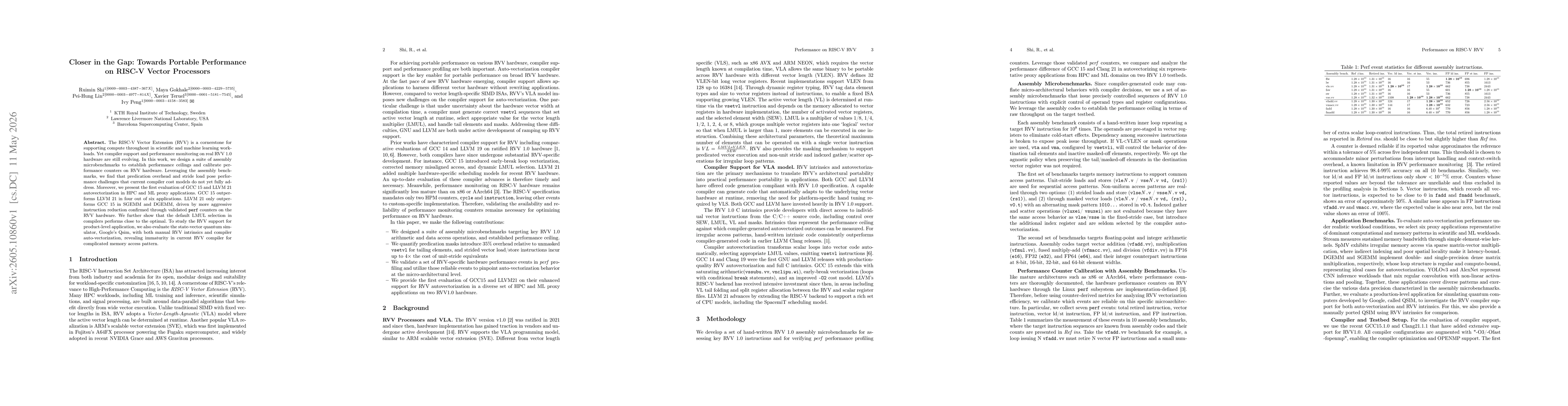 Thumbnail for Closer in the Gap: Towards Portable Performance on RISC-V Vector Processors