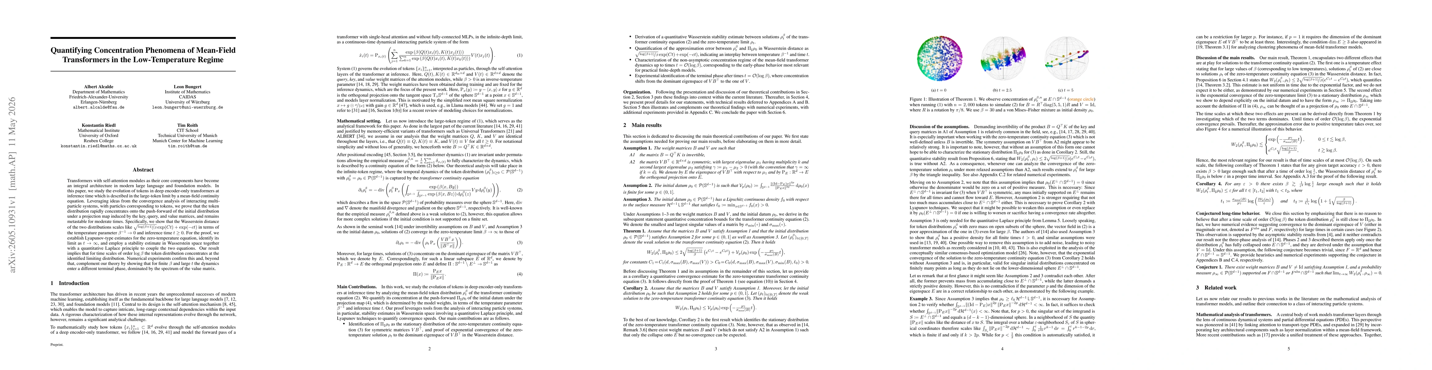 Thumbnail for Quantifying Concentration Phenomena of Mean-Field Transformers in the Low-Temperature Regime