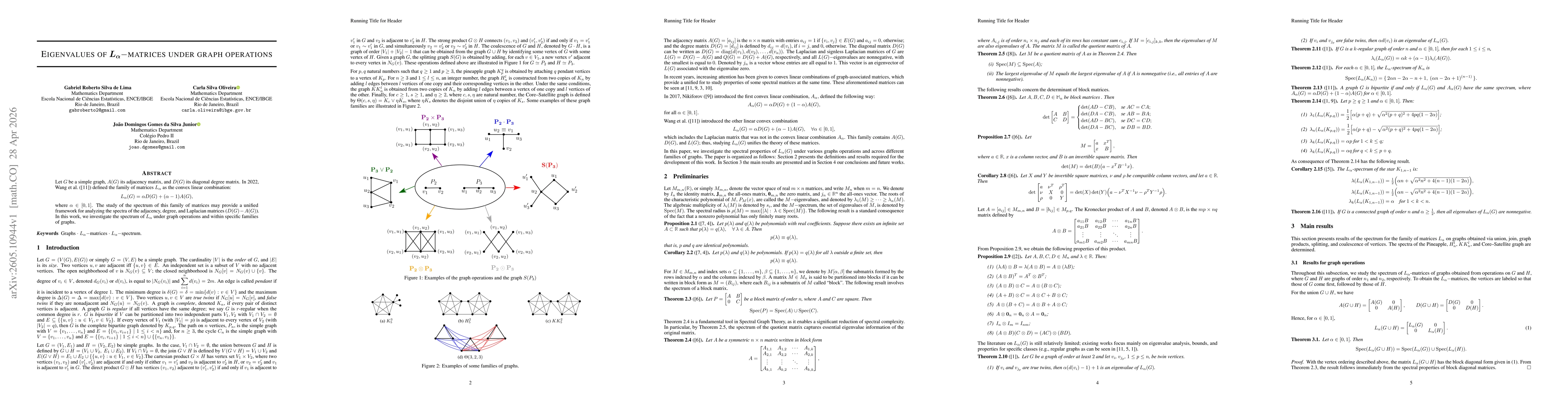 Thumbnail for Eigenvalues of $\boldsymbol{L_α}-$matrices under graph operations