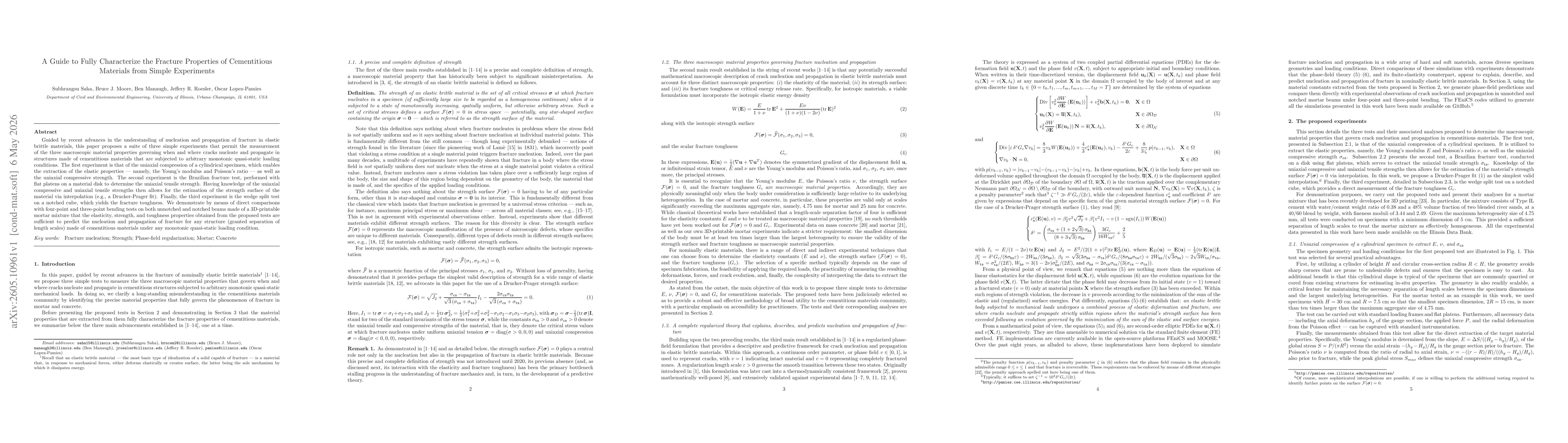 Thumbnail for A Guide to Fully Characterize the Fracture Properties of Cementitious Materials from Simple Experiments